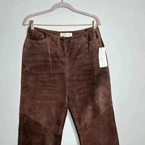 Margaret Godfrey Brown Genuine Leather Pants - Picture 3 of 14
